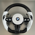 BMW F Series Steering Wheel w/ White Leather + Forged Carbon