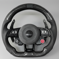 VW MK7.5 Steering Wheel w/ Carbon + Perf Leather + LED + R8 Style Buttons