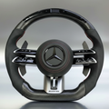 Mercedes AMG Facelift Steering Wheel w/ Black Carbon + Leather + LED