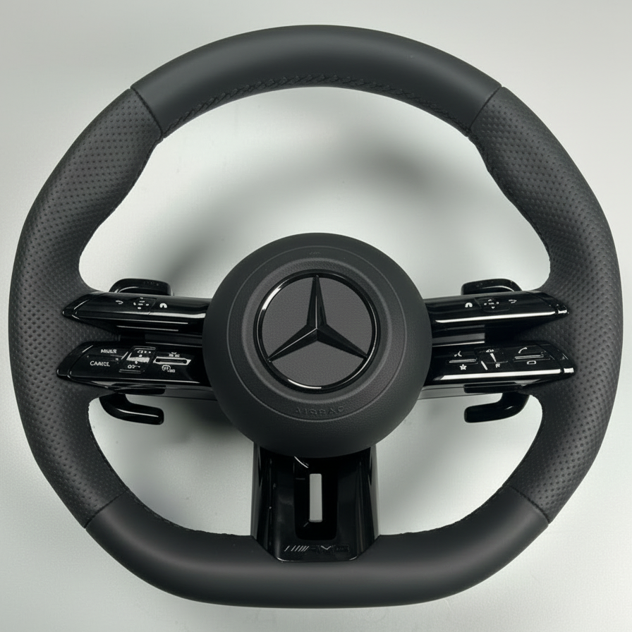 Mercedes AMG Facelift Steering Wheel w/ Black Accents