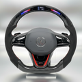 VW MK8 Steering Wheel w/ Alcantara + Carbon + LED