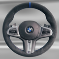 BMW G Series Steering Wheel w/ Full Alcantara + Blue Pinstripe