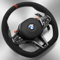 BMW G Series LCI Steering Wheel w/ Full Alcantara + Red Pinstripe