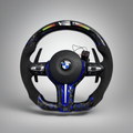 BMW F Series Steering Wheel w/ Blue Forged Carbon + Alcantara + LED