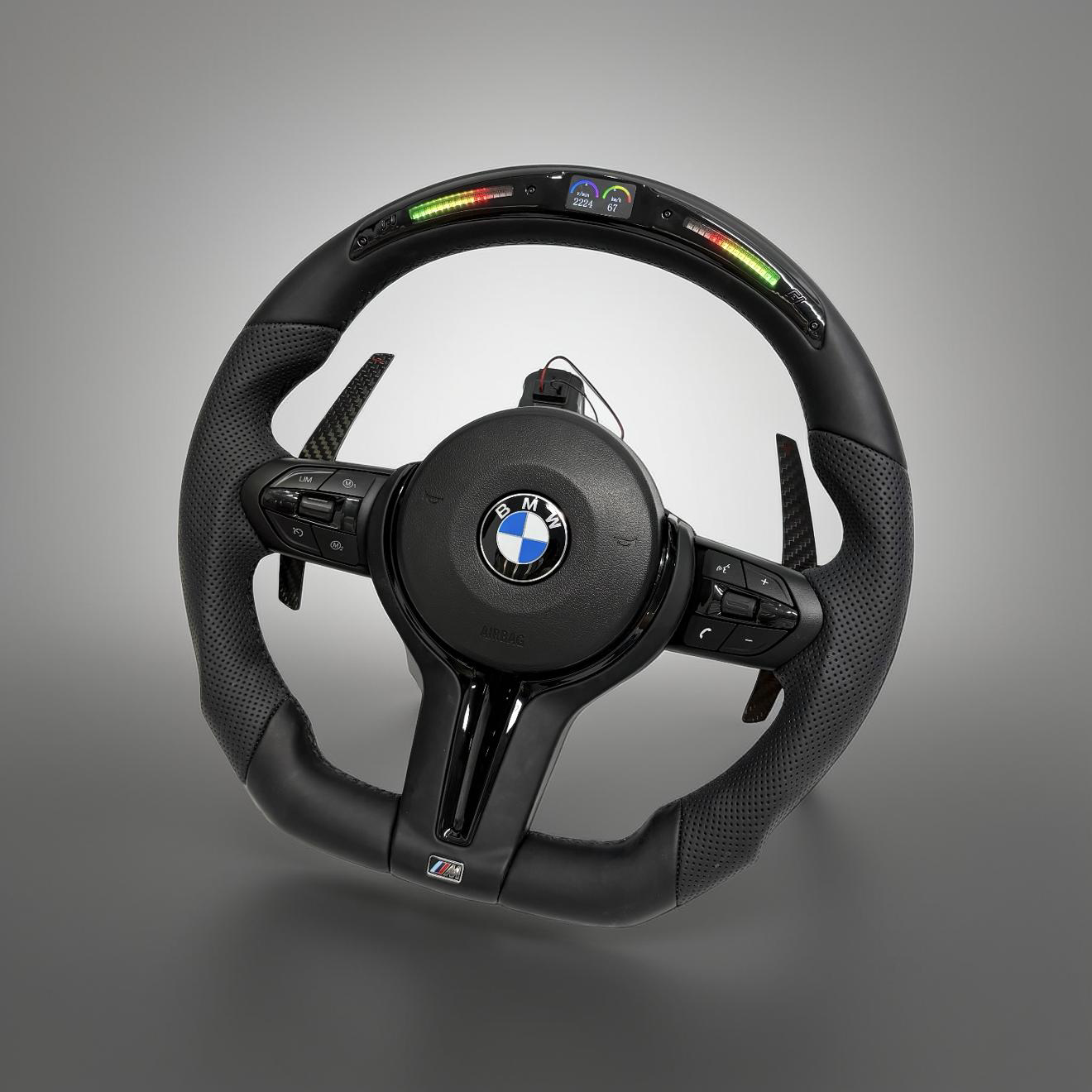 BMW F Series Steering Wheel w/ Black Leather + LED